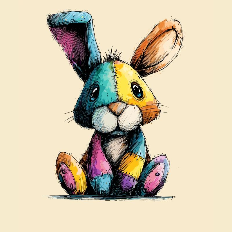 Patchwork Bunny Colorful