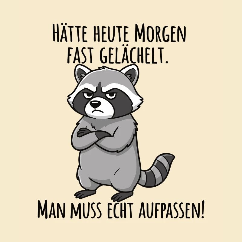 Almost Smiled – Grumpy Raccoon Morning Grouch