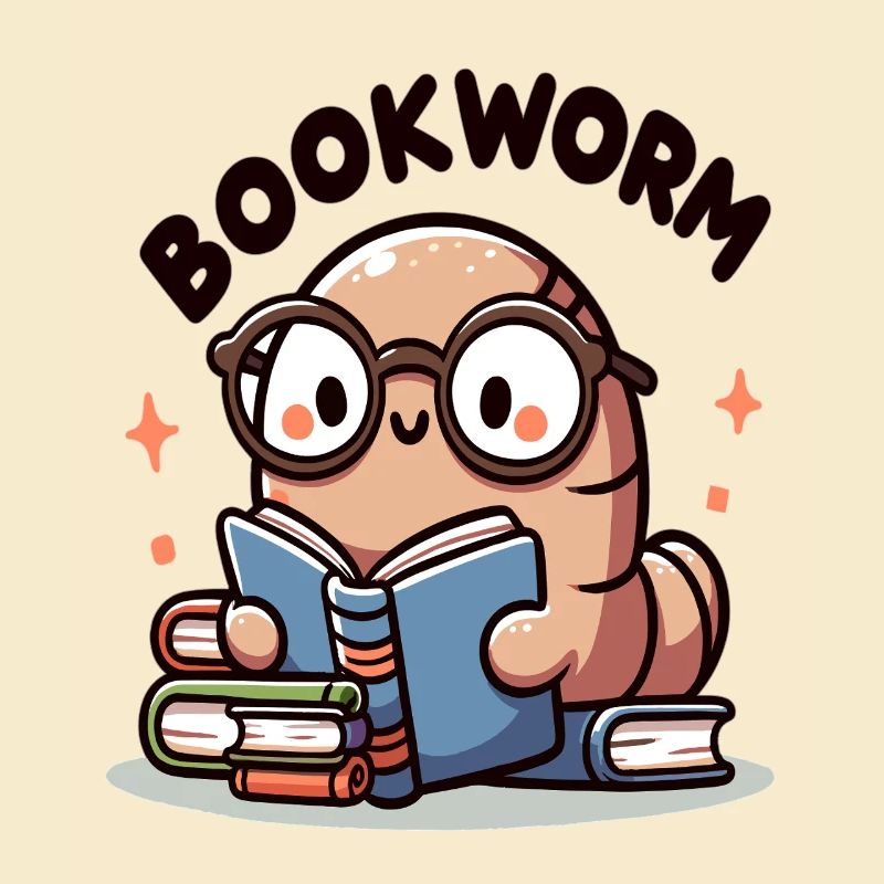 Spectacle bookworm while reading