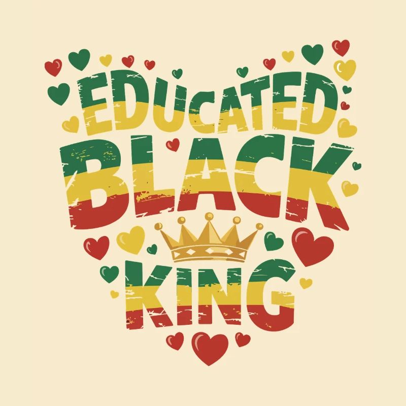 Gebildeter Schwarzer König | Afro-Pride-Zitat | Schwarz