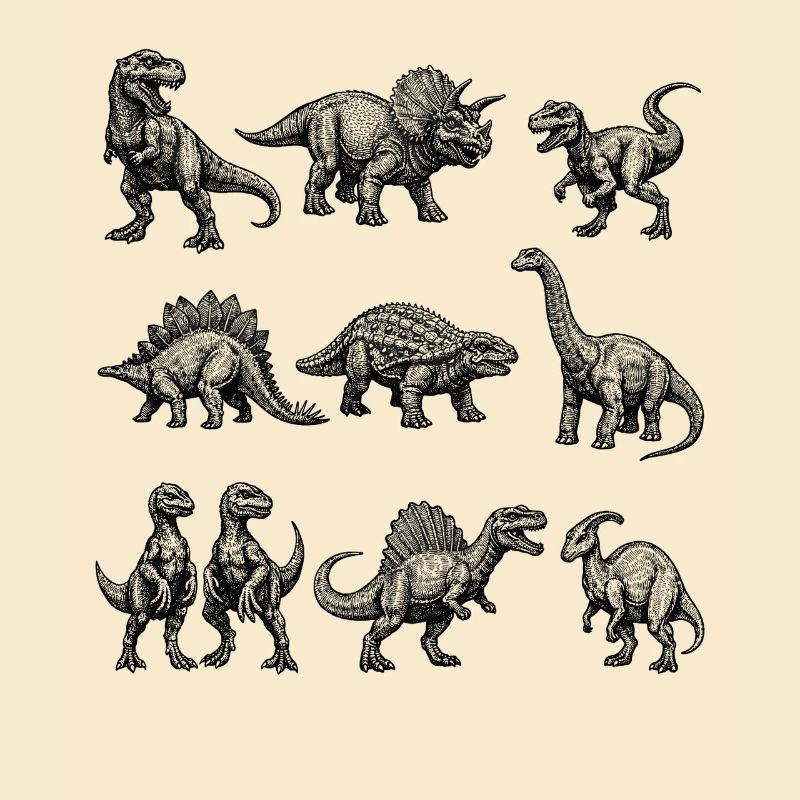 Dino Silhouette Pattern