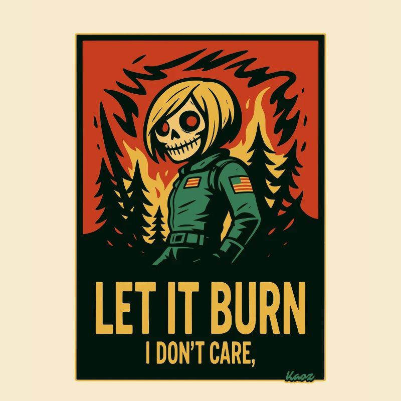 Skull skeleton and flames, let it burn
