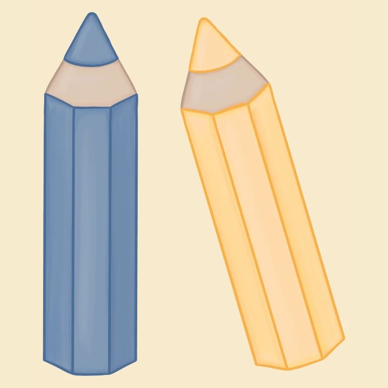 Bleistift-Duo Illustration Buntstifte