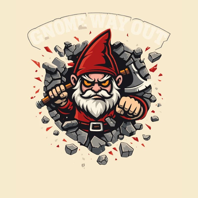 Evil Gnome, Dark Gnome, Goth Gnome, Funny Gnome