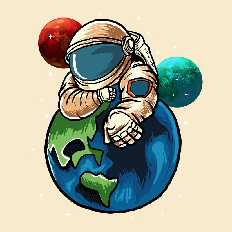 Astronaute serrant la Terre