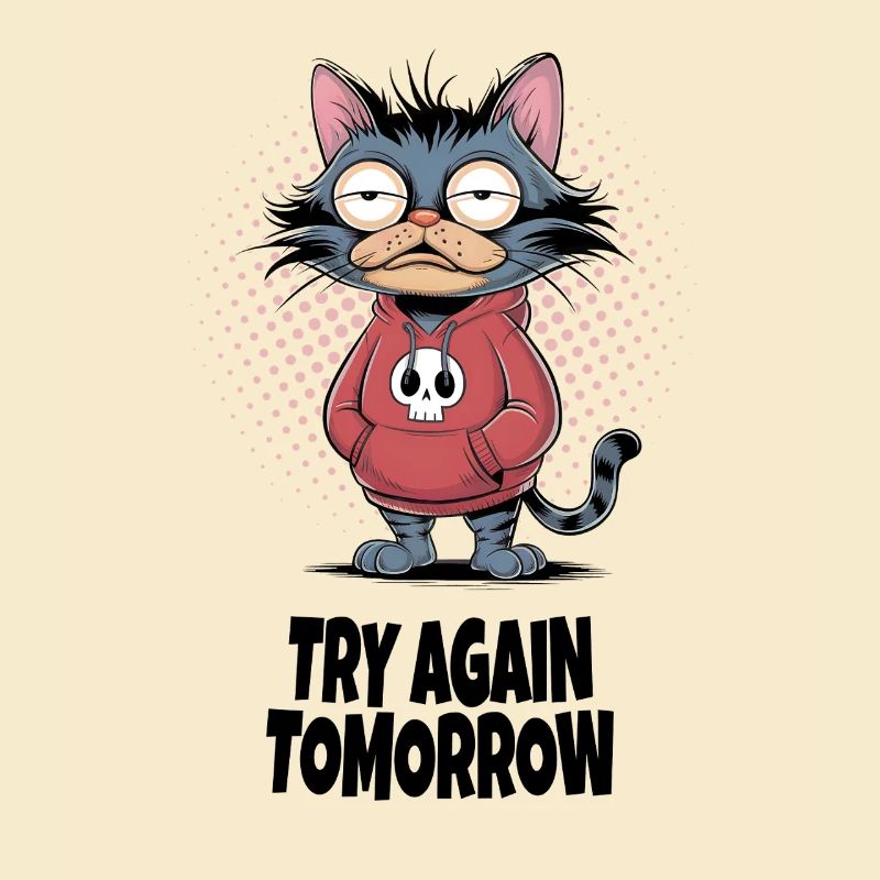 Try Again Tomorrow Cat – Funny Cat Saying