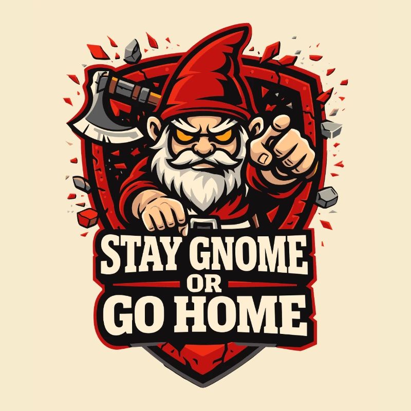 Evil Gnome, Dark Gnome, Goth Gnome, Funny Gnome