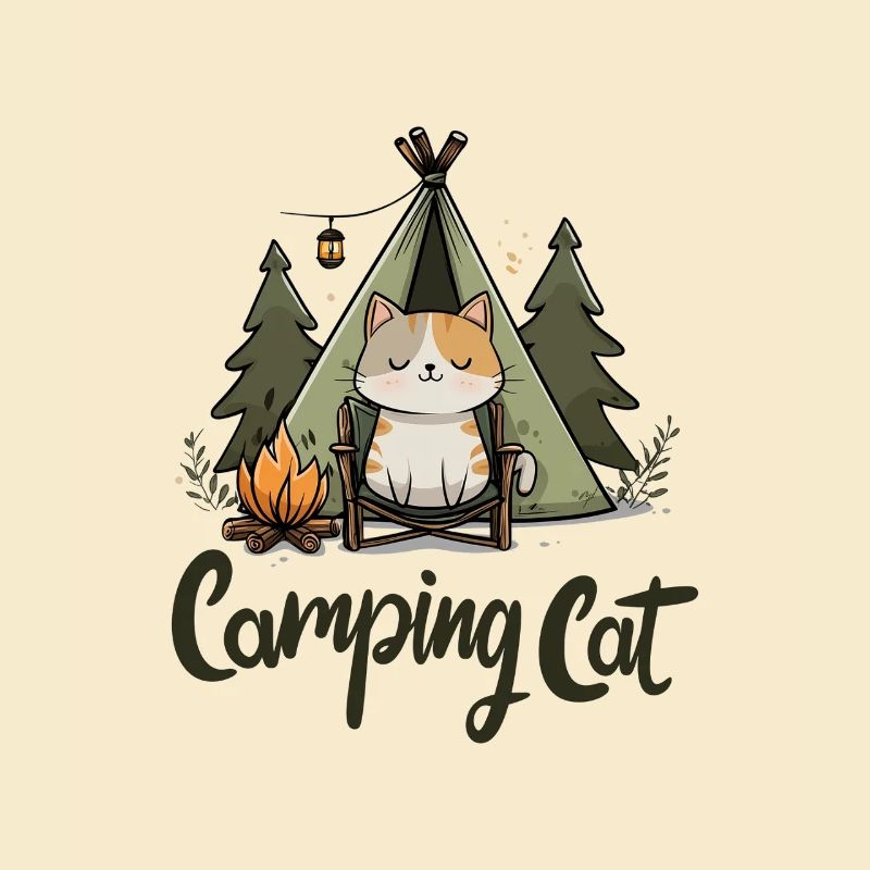 Cadeau de camping-campeur de chat qui dit Camping Cat Camping