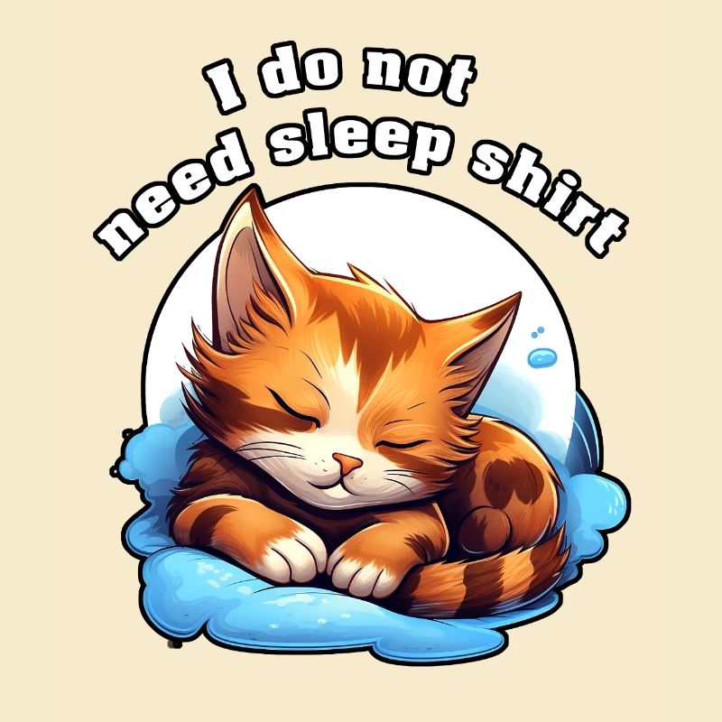 Sleepless Cat on Clouds Sleep Shirt