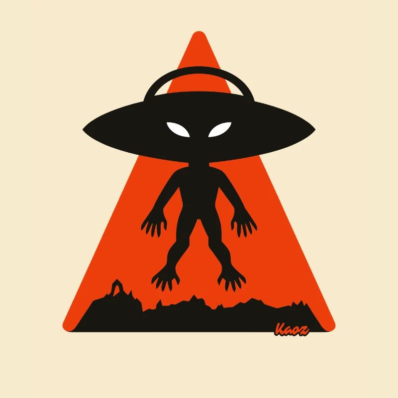 Alien Shadow Under Orange Triangle