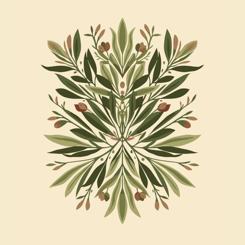 Feuilles Mandala Vert
