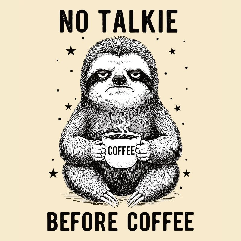 Pas de conversation devant le paresseux amateur de café
