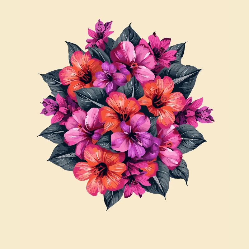 Spring hibiscus bouquet