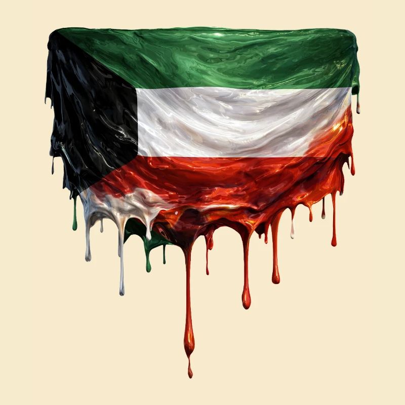 Kuwait Flag Dripping Art