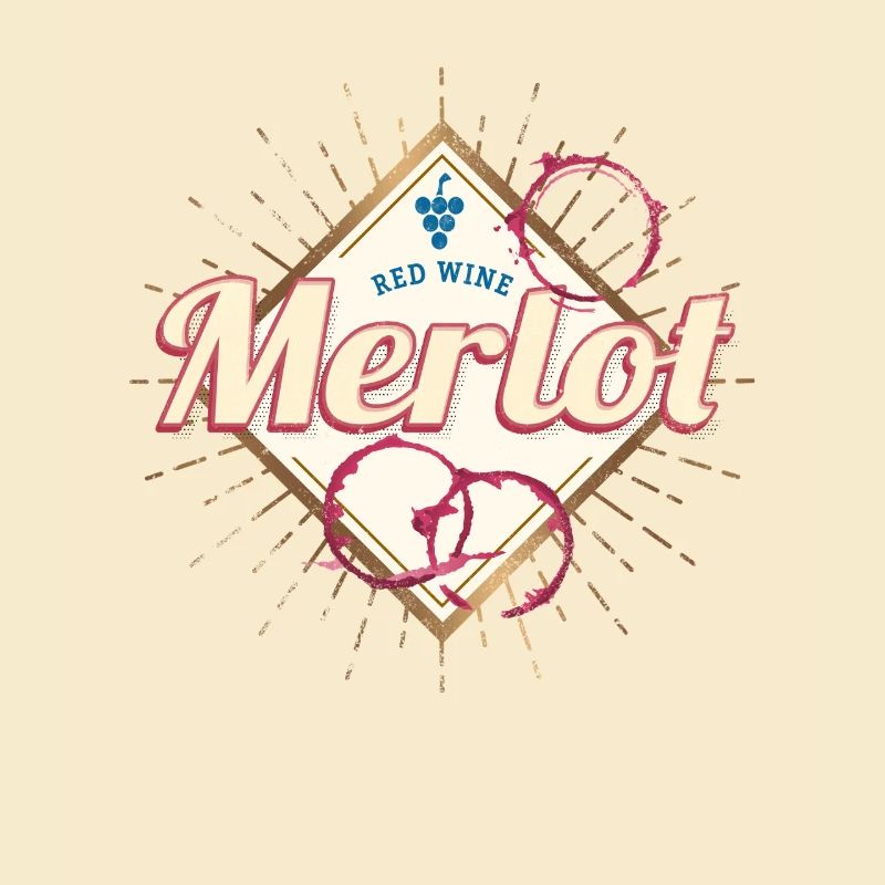 Design de la boissonnette et vigneron de Merlot Vine
