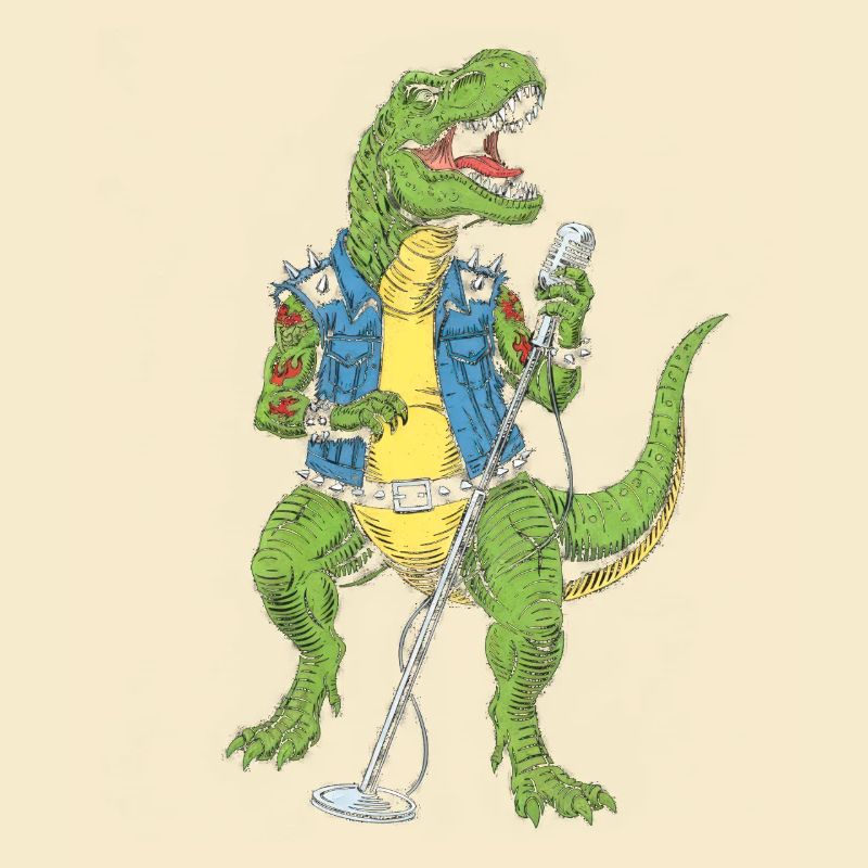 Dino Rock star mit Mikro