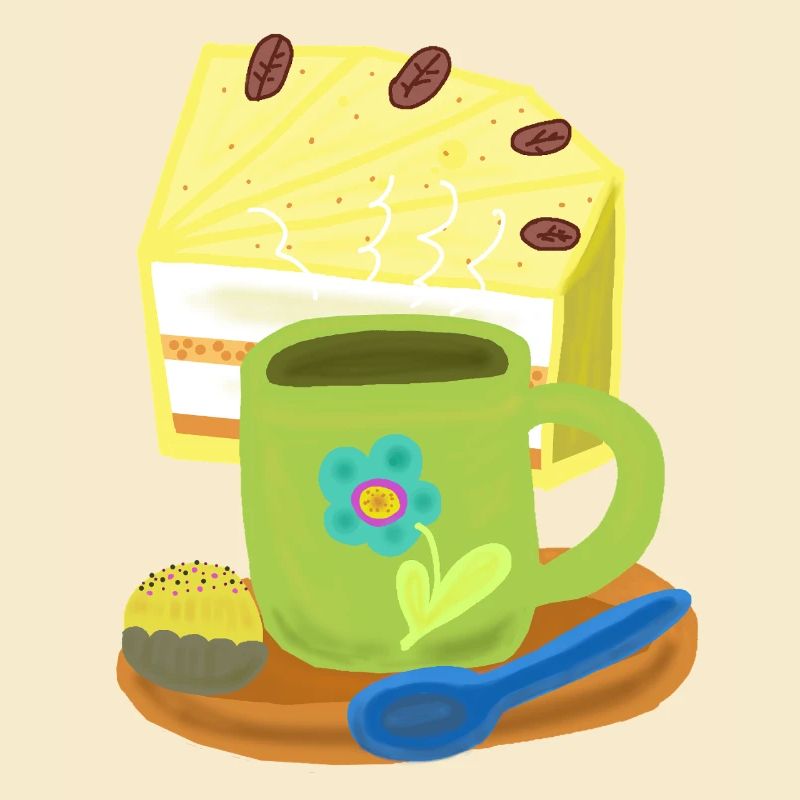 Cake, Cake, Coffee, Coffee Mug, Birthday