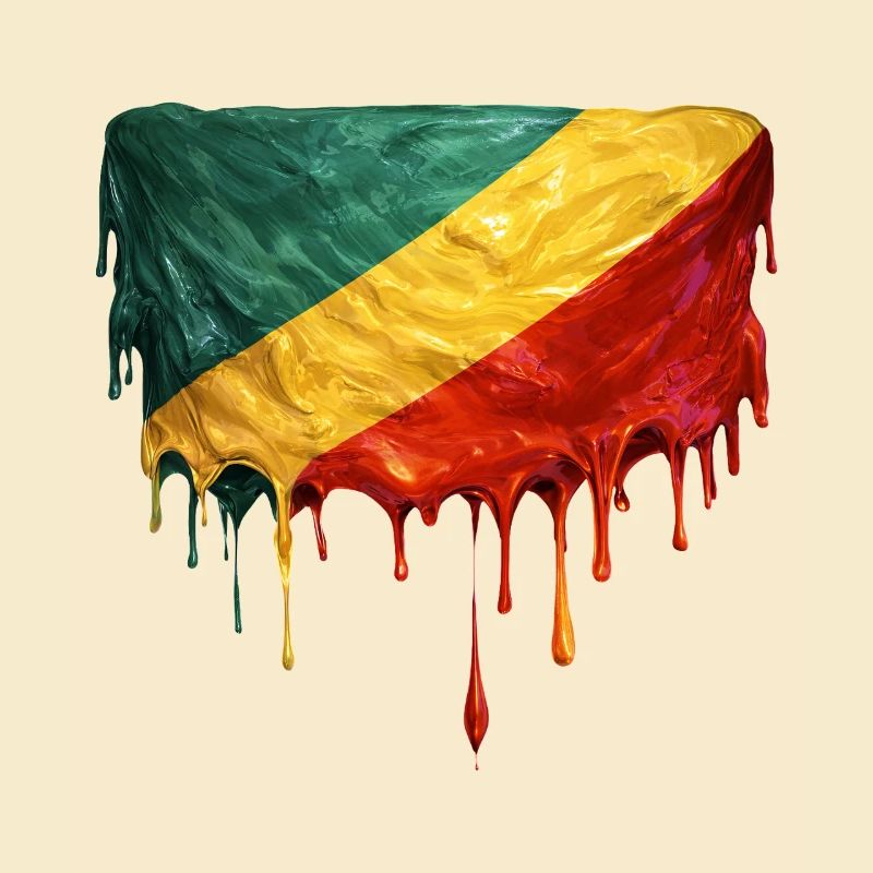 Art de la chute du drapeau de la République du Congo