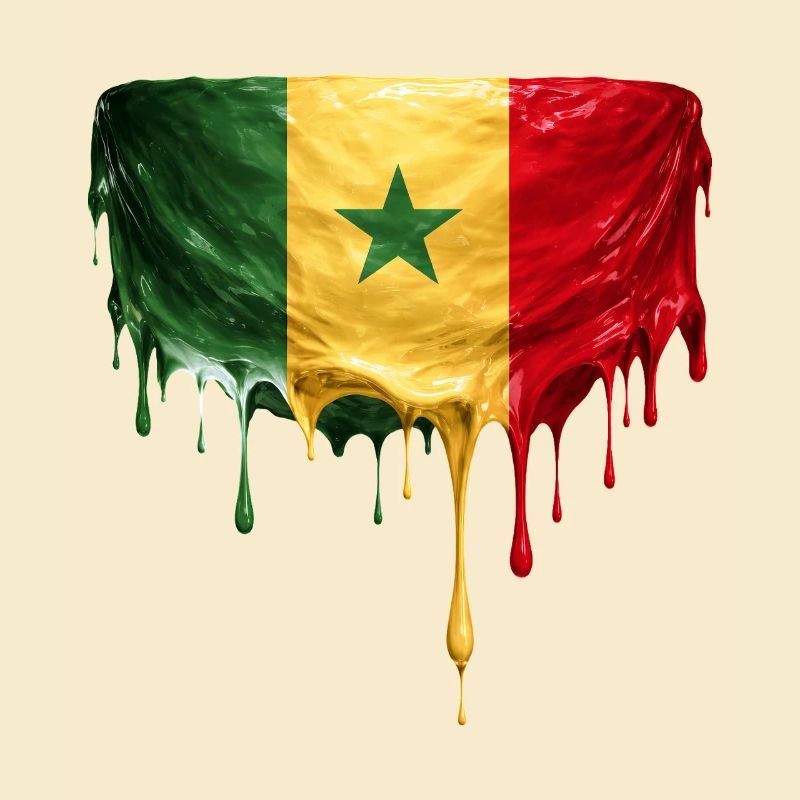 Senegal Flag Drop Art