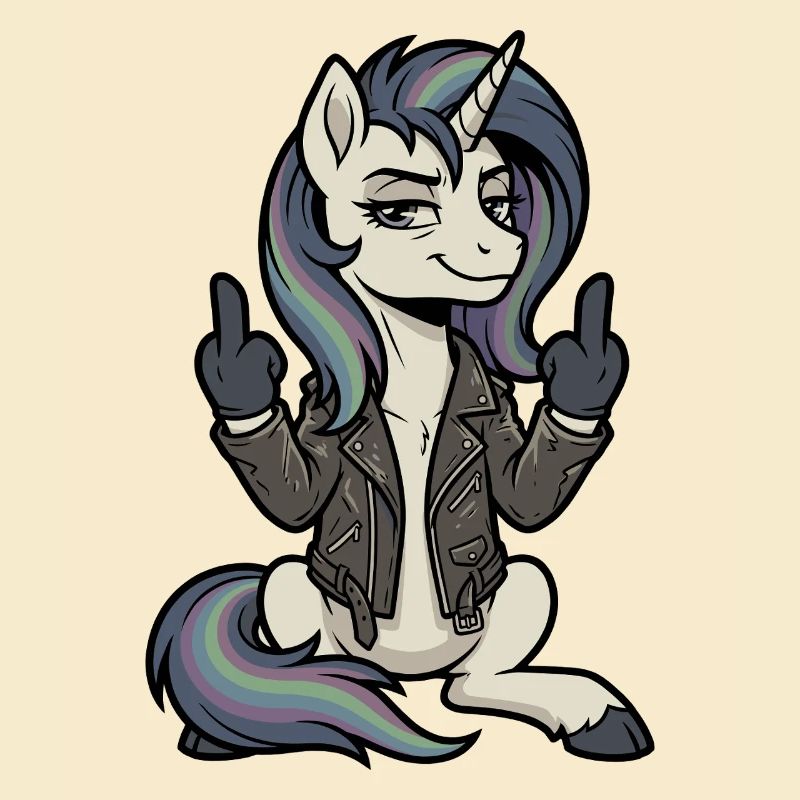 Unicorn Middle Finger Leather Jacket