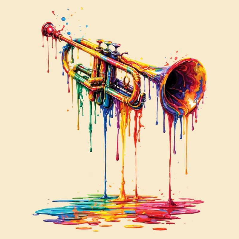 Trumpet mit tropfender Farbe