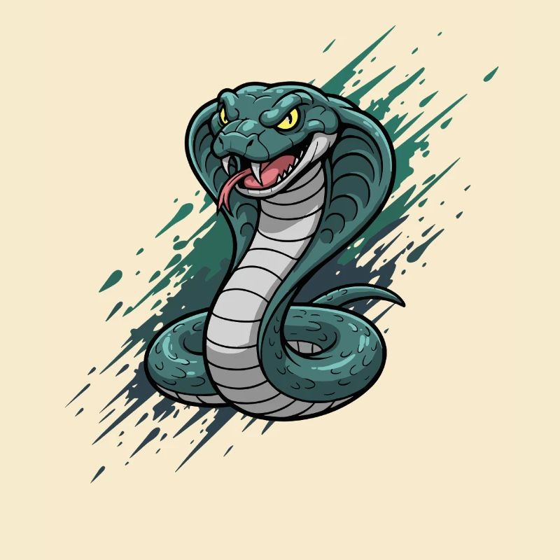 Cobra dans un motif d’impression d’attaque
