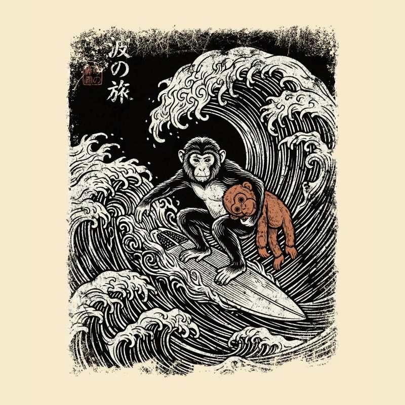Ukiyo-e Baby Monkey Punch
