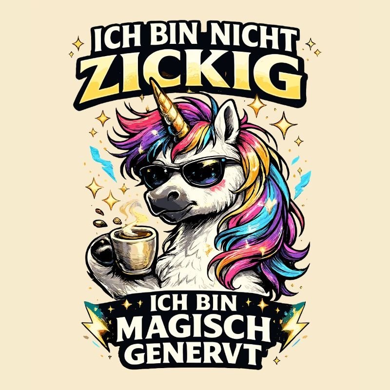 magisch genervtes Einhorn mit Kaffee Sarkasmus