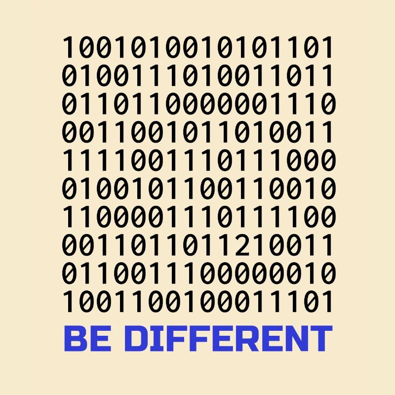 Be Different: Binäres Muster mit Botschaft