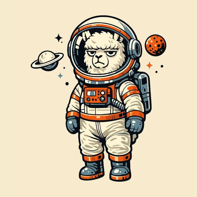 Astronaute alpaga dans l’aventure spatiale