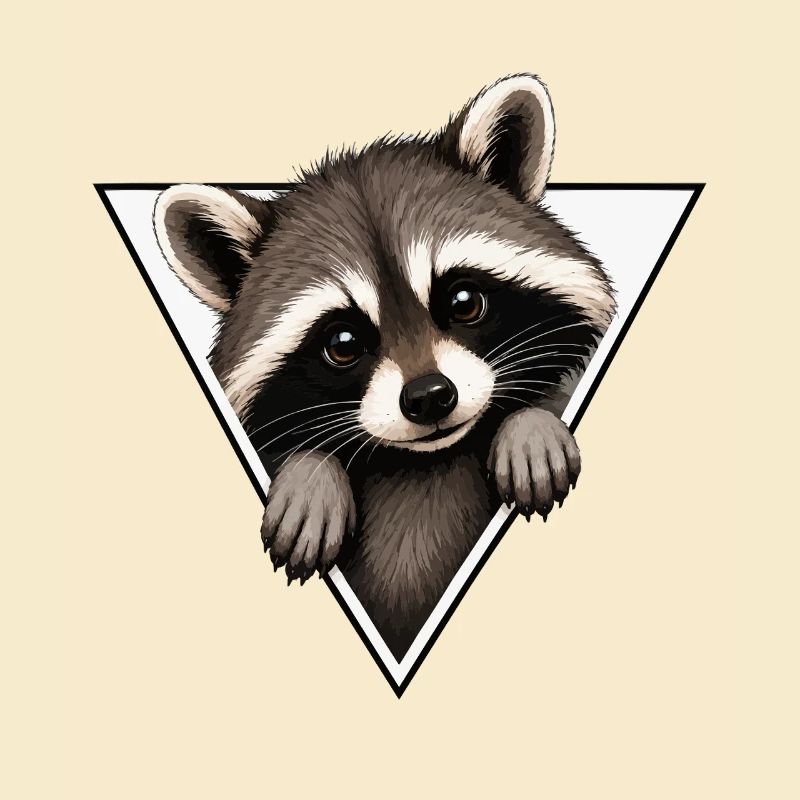Raccoon in a triangle