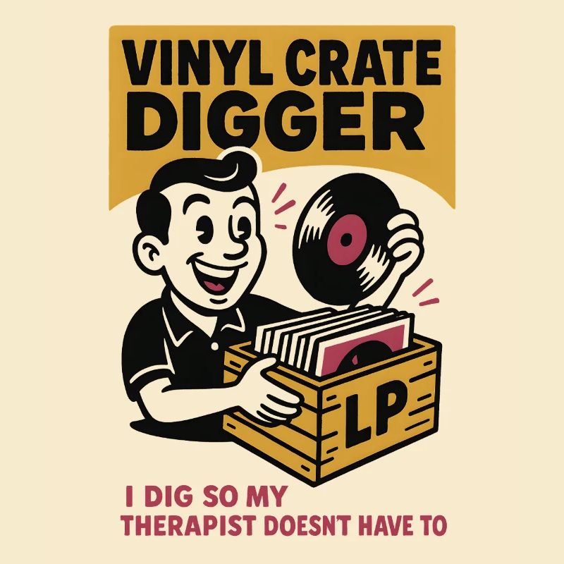 I'm rummaging through record boxes | Vinyl Humor