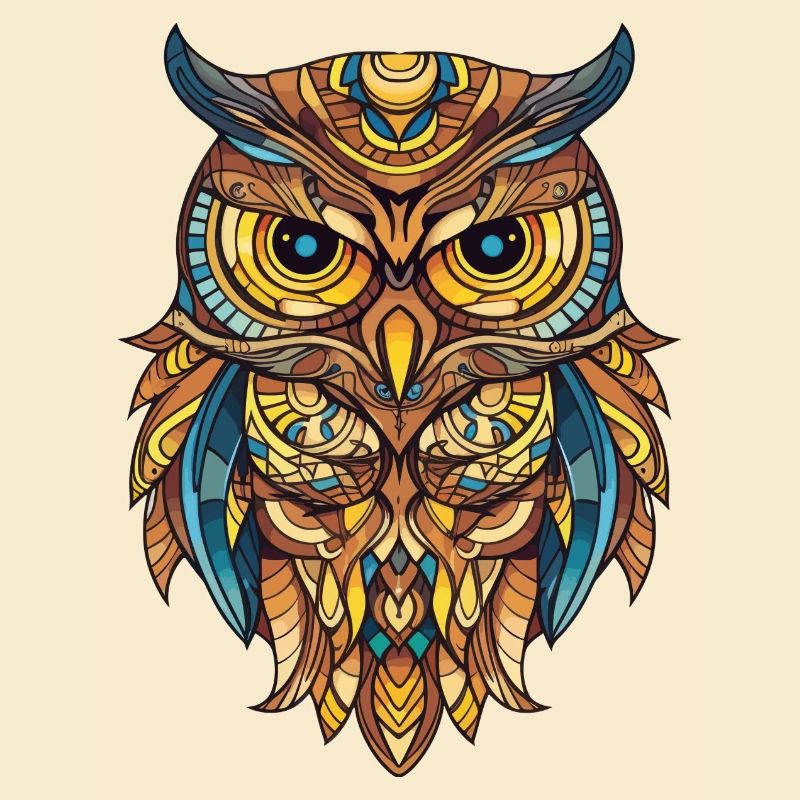 Hibou coloré avec beaucoup de couleurs