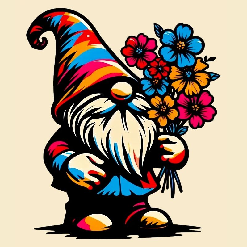 Gnome à fleurs