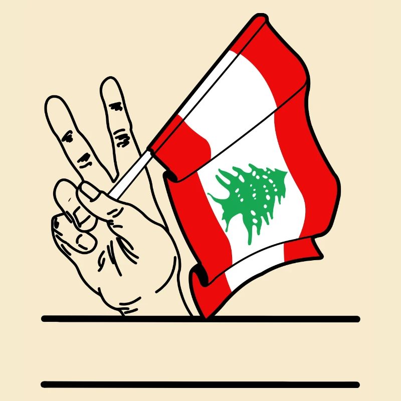Drapeau Liban transparent signe de paix espace de texte