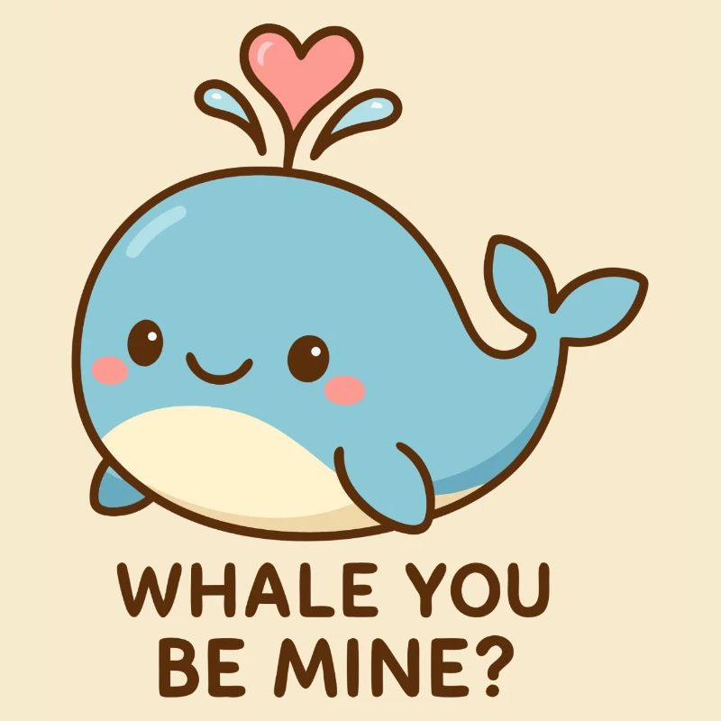 Niedlicher Wal mit Herzspruch