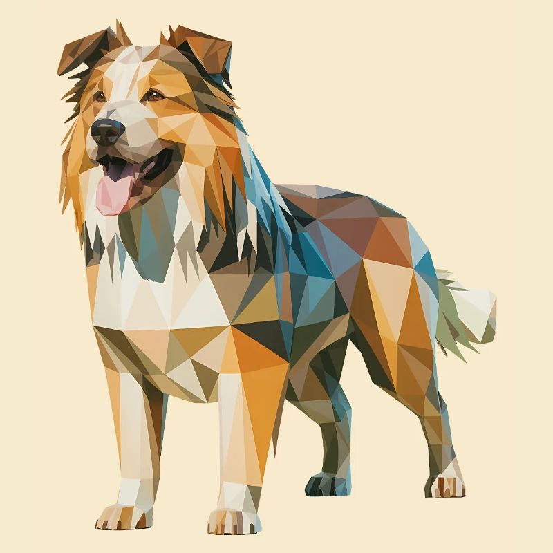 Australian Shepherd - Cooles Low Poly Logo