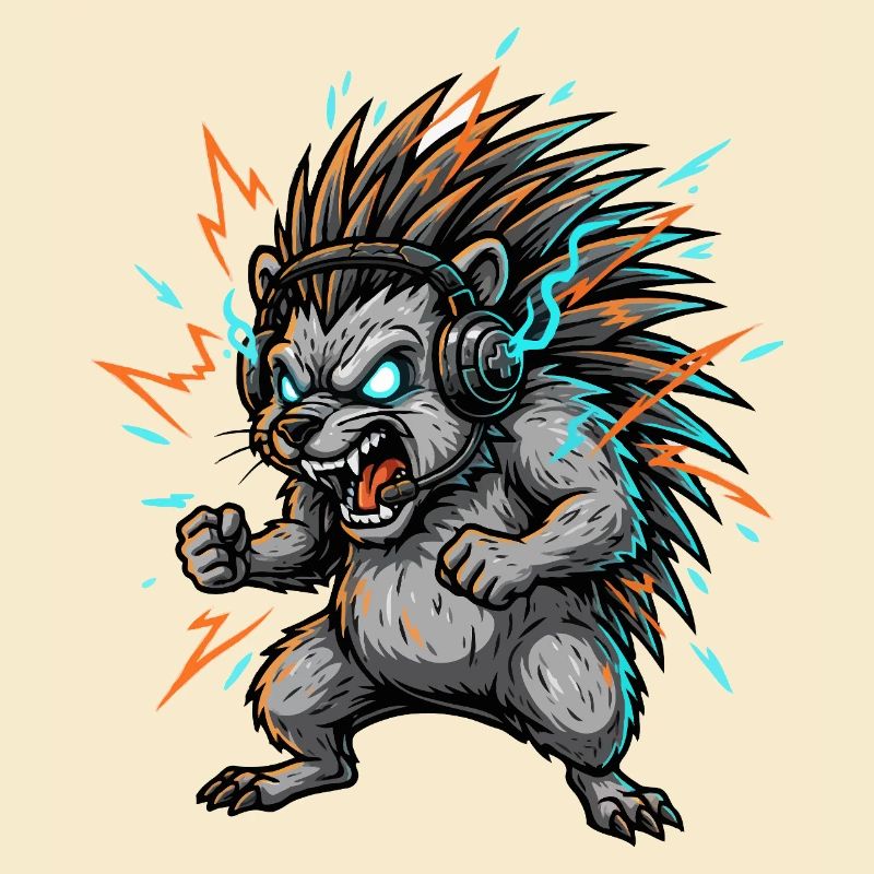 Elektrischer Cyber-Igel-DJ
