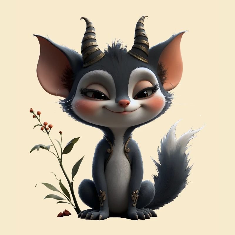 Chat Gobelin de la Forêt, avec des Cornes