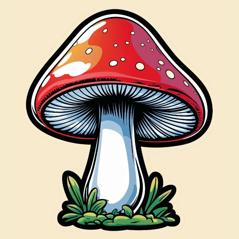 Red Toadstool Popart Design