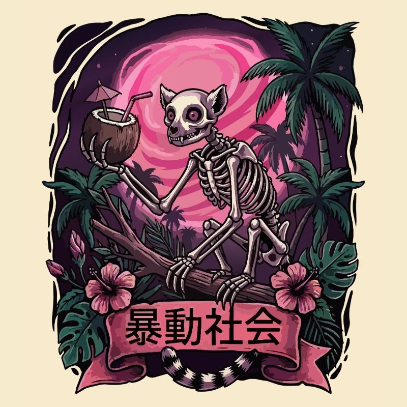 Neon Jungle Skeleton Moon Toast
