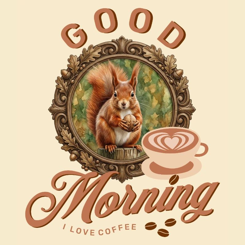 Morgenkaffee mit Eichhörnchen