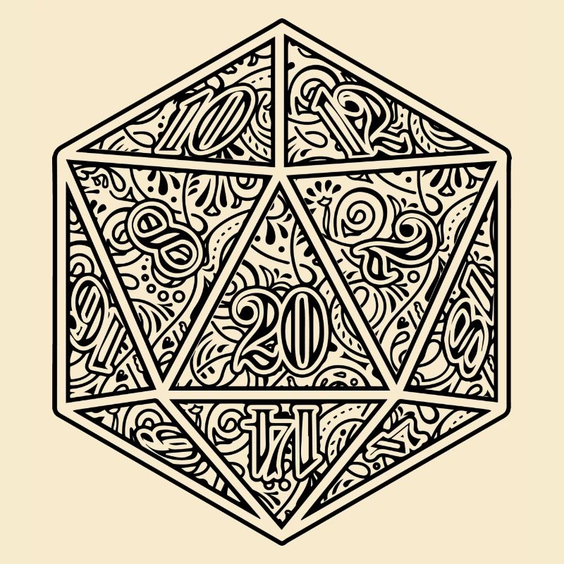 D20 Dice Ornament RPG Cube Design