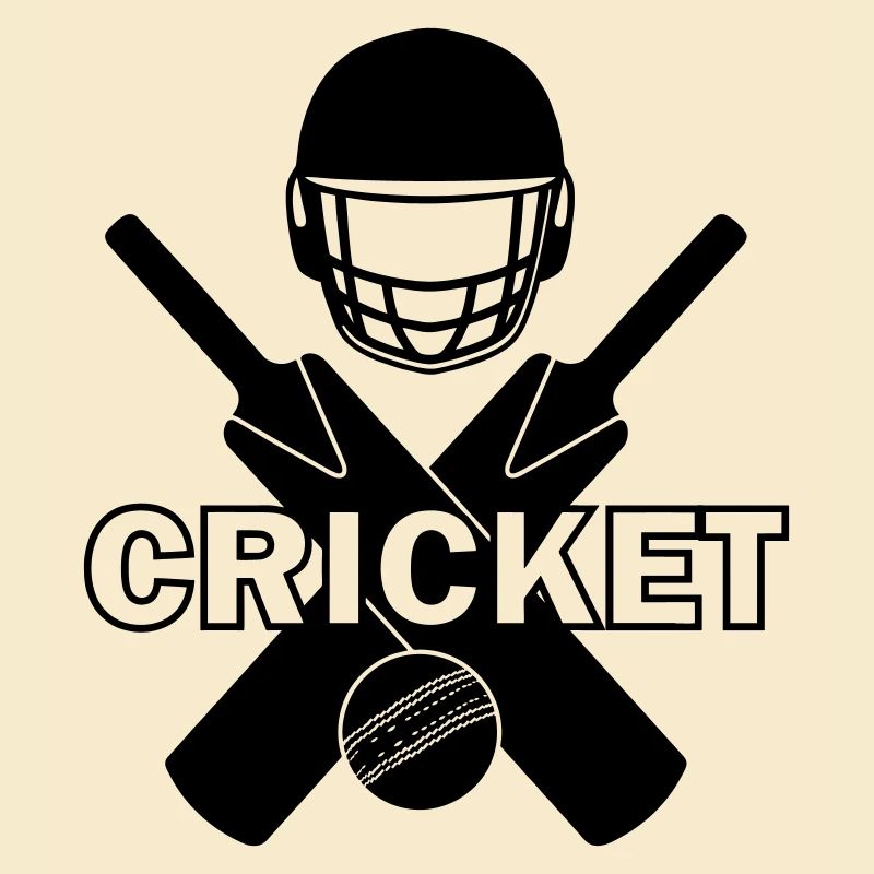 Cricket-Logo-Schattenbild mit Text