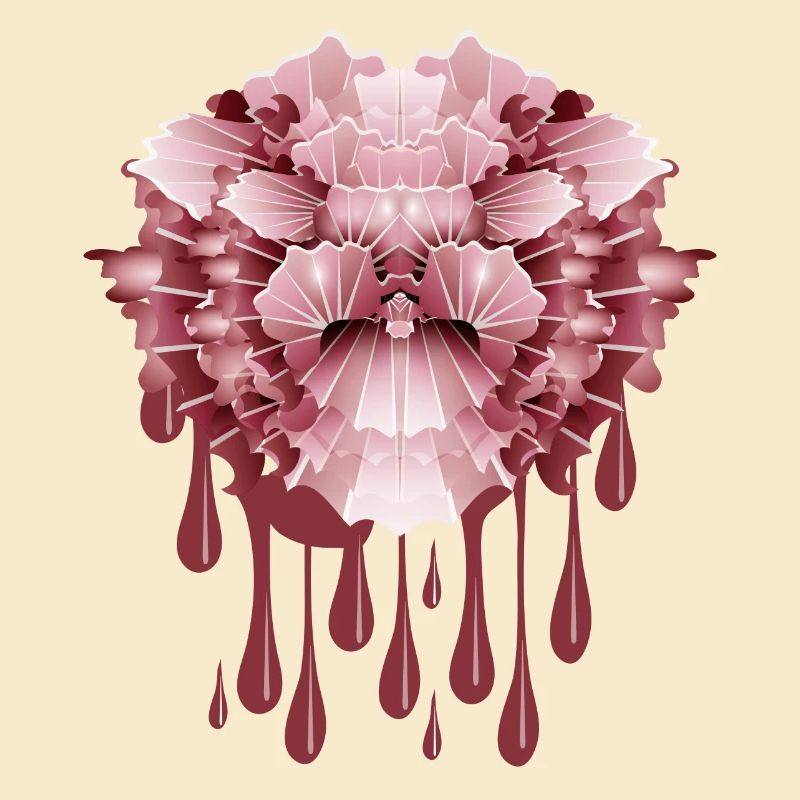 abstract pink carnation with dripping effect
