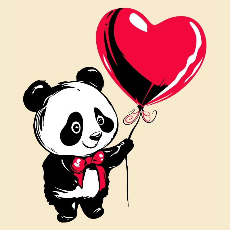 Panda Bär mit Herz Luftballon - Heartful Creatures