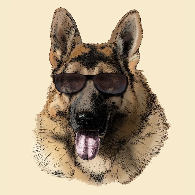 Cool Deutscher Schäferhund mit Sonnenbrille
