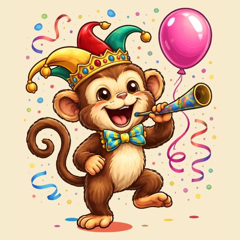 Carnival Monkey – Cheerful Carnival Motif
