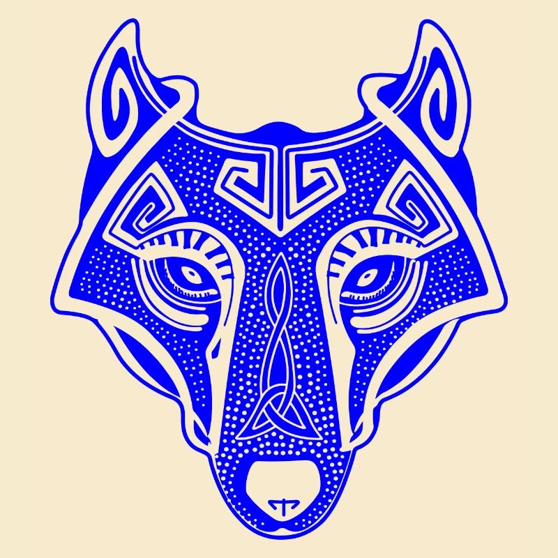 Viking Wolf bleu transparent