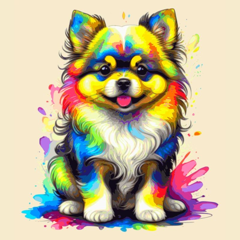 Pommerscher Welpe – Regenbogen